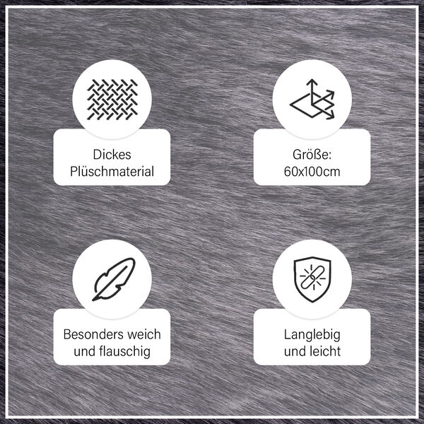 Kunstfell Teppich, Grau image number 8