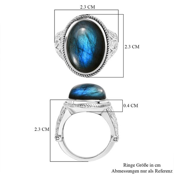 Labradorit Ring, 316L Edelstahl , (Gr&ouml;&szlig;e 19.00) ca. 13.73 ct image number 8