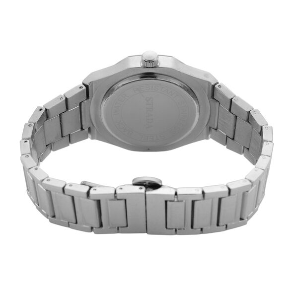 STRADA - Armbanduhr mit japanischem Uhrwerk und Datumsanzeige, Legierungsgehäuse  Sandstrahleffekt, bicolor, Silberfarben image number 5