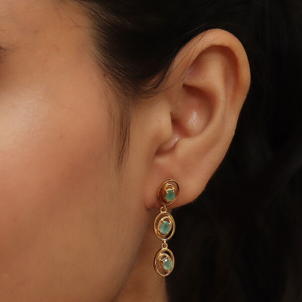 Grandidierit Ohrh&auml;nger 925 Silber vergoldet ca. 1,01 ct&nbsp; image number 3