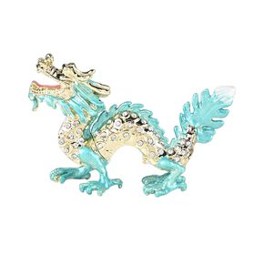 Deko-Schmuckdose aus Metall und Kristall, mit magnetischem Verschluss, Grün, 12x7 cm, Drache Deko-Schmuckdose aus Metall und Kristall, mit magnetischem Verschluss, Grün, 12x7 cm, Drache