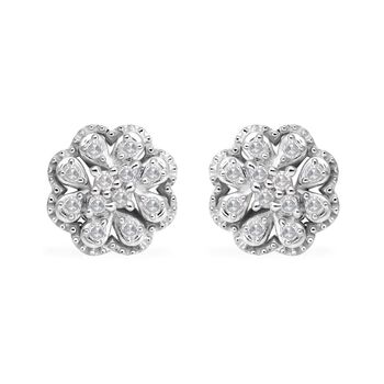 Wei&szlig;e Diamant Ohrringe, 925 Silber platiniert ca. 0.25 ct