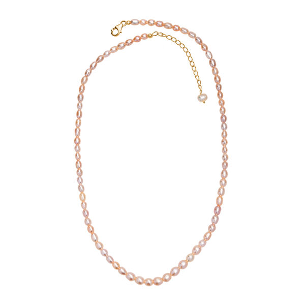 AA Rosa S&uuml;&szlig;wasser Perle Halskette, 45 cm image number 3