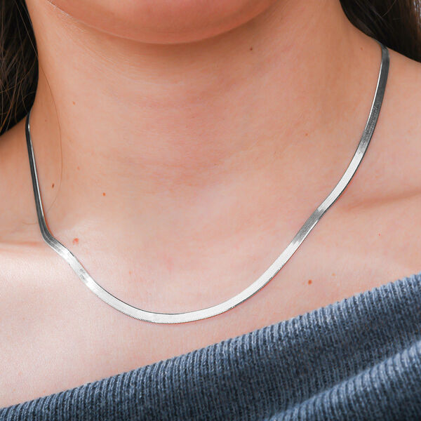 Fischgrätenkette 43 cm in 925 Silber rhodiniert image number 3