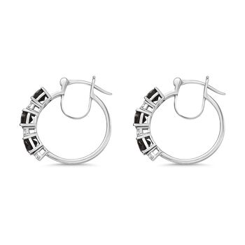 D'Joy Elite Shungit, Wei&szlig;er Zirkon Ohrringe 925 Silber rhodiniert ca. 2.49 ct