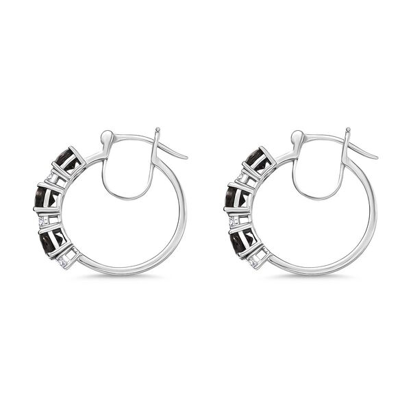 D'Joy Elite Shungit, Wei&szlig;er Zirkon Ohrringe 925 Silber rhodiniert ca. 2.49 ct image number 4