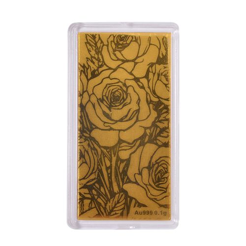 Rosenblumen Barren in 999 Gold image number 0
