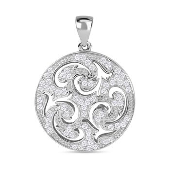 Wei&szlig;er Zirkonia Anh&auml;nger, 925 Silber rhodiniert
