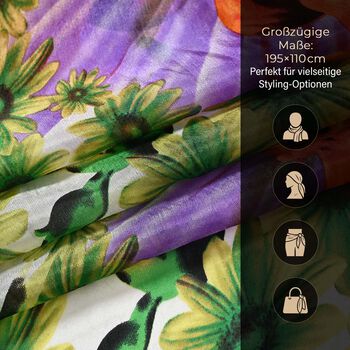 LA MAREY Schal aus 100 % Maulbeerseide, 195&times;110 cm, orange-wei&szlig;