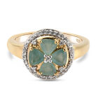 Grandidierit und Zirkon Ring 925 Silber vergoldet (Größe 16.00) ca. 1,24 ct