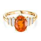 AAAA Mexikanischer Purpurroter Feueropal, Weißer Diamant Ring 585 Gold (Größe 17.00) ca. 1,47 ct