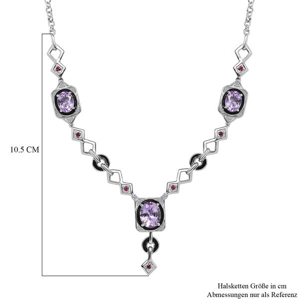 Zeitlose Art Kollektion - AA Rose De France Amethyst Halskette ca. 45 cm Messing ca. 8.72 ct image number 6