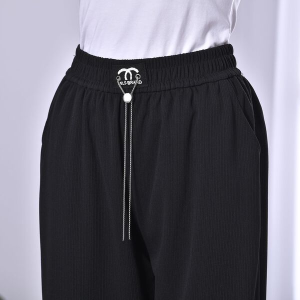 Strickhose f&uuml;r Damen mit Metallketten, Einheitsgr&ouml;&szlig;e, Schwarz image number 4