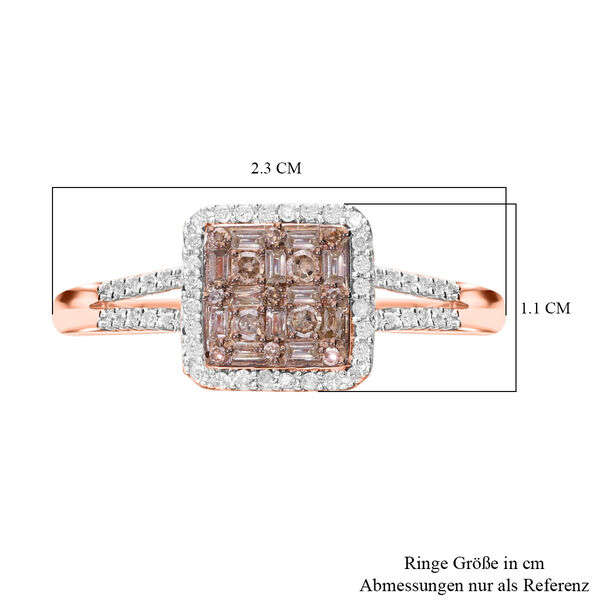 Champagner- und weißer Diamant-Ring - 0,50 ct. image number 2