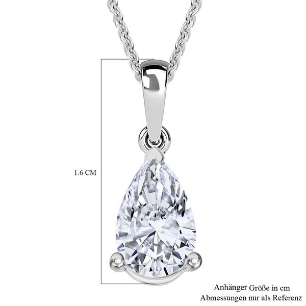 LUXURIANT SGL zertifizierter SI-GH Labor Tropfen-Diamant Anhänger mit 50cm Kette, 925 Silber rhodiniert - 1 ct. image number 5