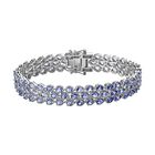 Tansanit Armband, ca. 19 cm, 925 Silber platiniert ca. 14.85 ct