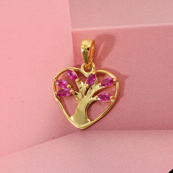 Burma-Rubin  Anh&auml;nger 925 Silber vergoldet ca. 0.48 ct