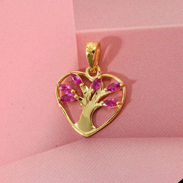 Burma-Rubin  Anh&auml;nger 925 Silber vergoldet ca. 0.48 ct image number 1