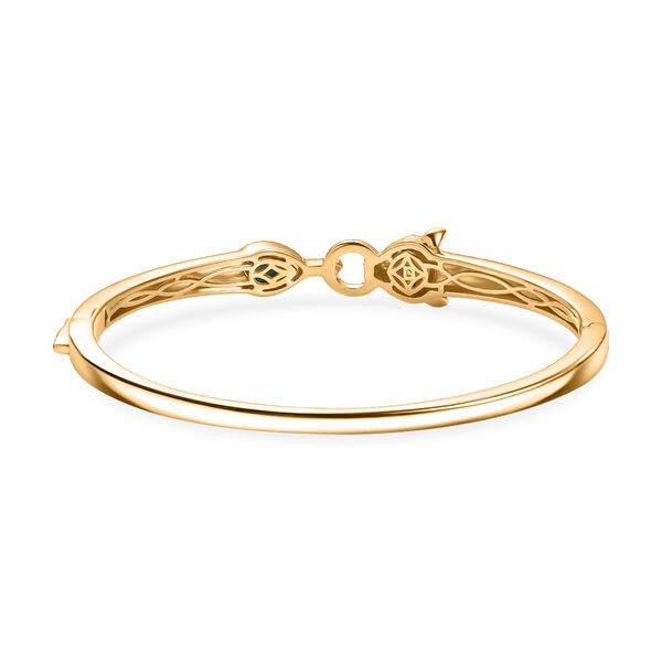 Sleeping Beauty T&uuml;rkis, Nat&uuml;rlicher Chromdiopsid Armreif ca. 19 cm 925 Silber 750 Gelbgold vermeil ca. 1,20 ct. image number 4