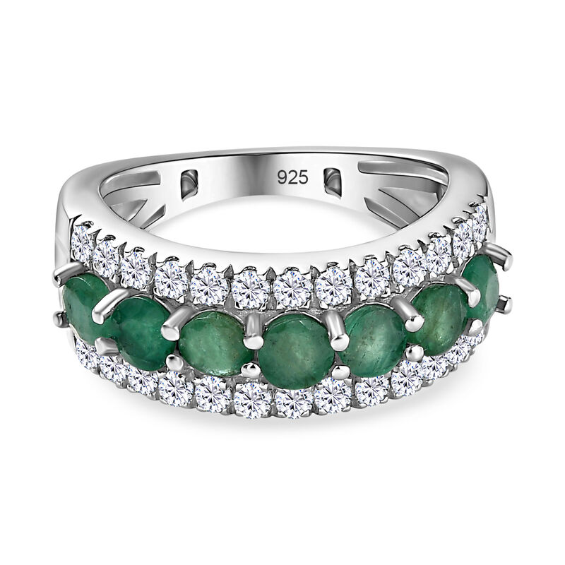 Kagem sambischer Smaragd und Zirkon-Ring - 2,04 ct. image number 0