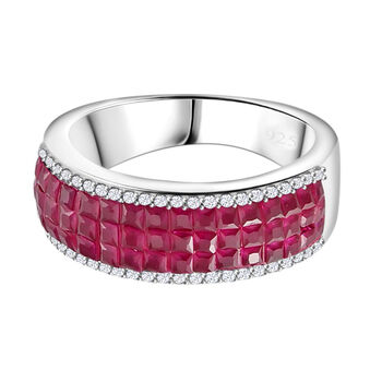 Quarzit, Wei&szlig;er Zirkonia Ring 925 Silber rhodiniert (Gr&ouml;&szlig;e 16.00)