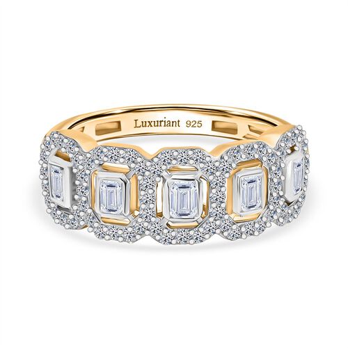 Lab Grown Diamant VS Ring 925 Silber 750 Gelbgold Vermeil (Größe 17.00) ca. 1,04 ct image number 0