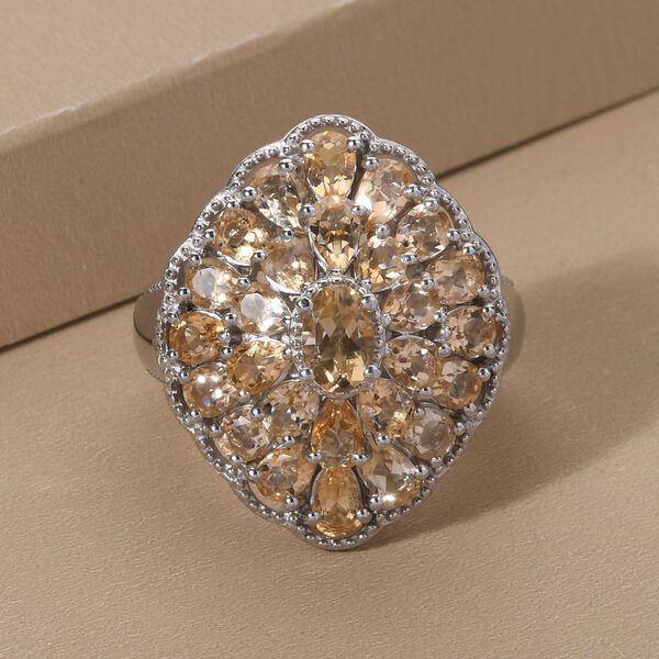 Citrin-Ring 925 Silber platiniert  ca. 5,07 ct image number 2