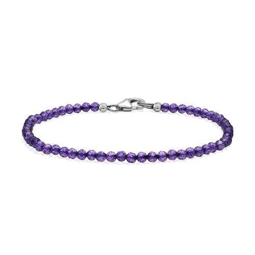 Afrikanischer Amethyst Armband ca. 19 cm 925 Silber rhodiniert ca. 10,00 ct. image number 0