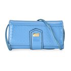 PASSAGE - Geprägte PU-Leder Crossbody Geldbörse, Größe: 18,5 x 3,5 x 9,5 cm, hellblau