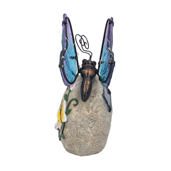 Harz Solarlampe, Schmetterling, Gr&ouml;&szlig;e 16x10x20 cm, Dunkelblau image number 3