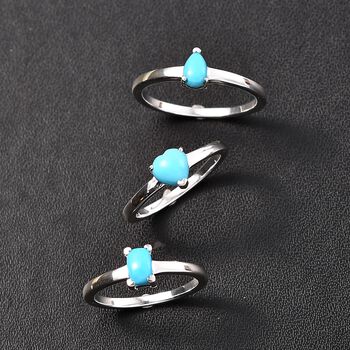 3er-Set AA Sleeping Beauty T&uuml;rkis Ringe - 1,92 ct.