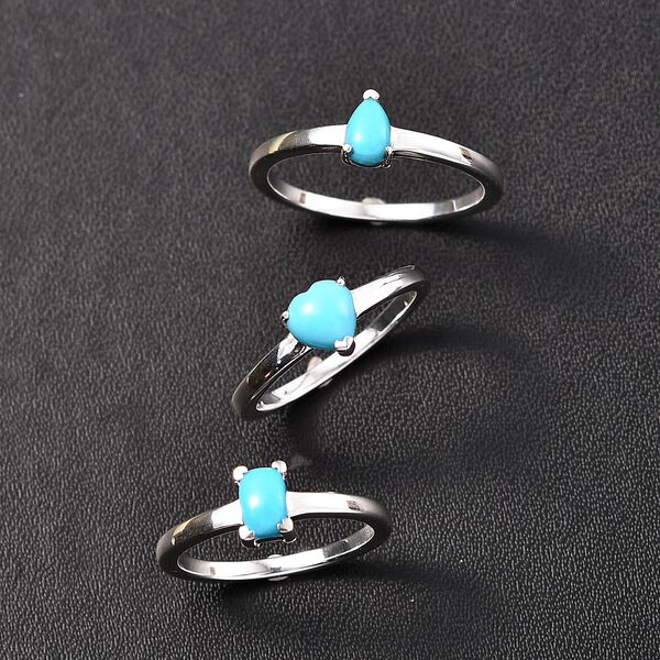 3er-Set AA Sleeping Beauty Türkis Ringe - 1,92 ct. image number 2