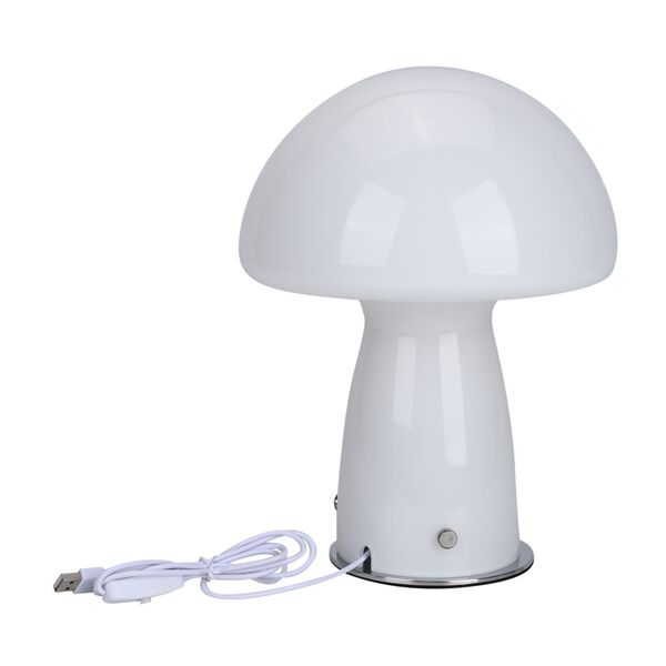 Minimalistische Glas-Pilzlampen mit Touch-Steuerung, Größe 22x28cm, Weiß image number 5