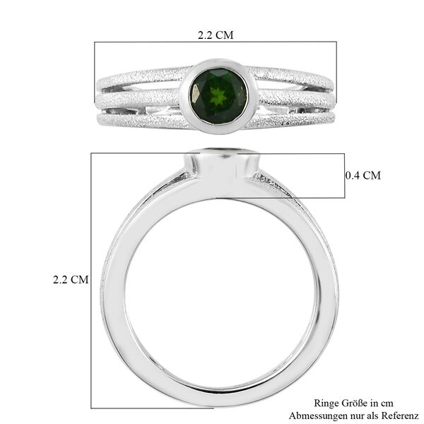 Natürlicher Chromdiopsid Ring 925 Silber platiniert  ca. 0,53 ct image number 7