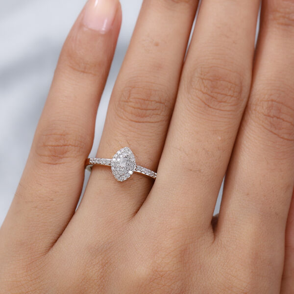 Diamant Ring 925 Silber Gelbgold-&Uuml;berzug image number 3