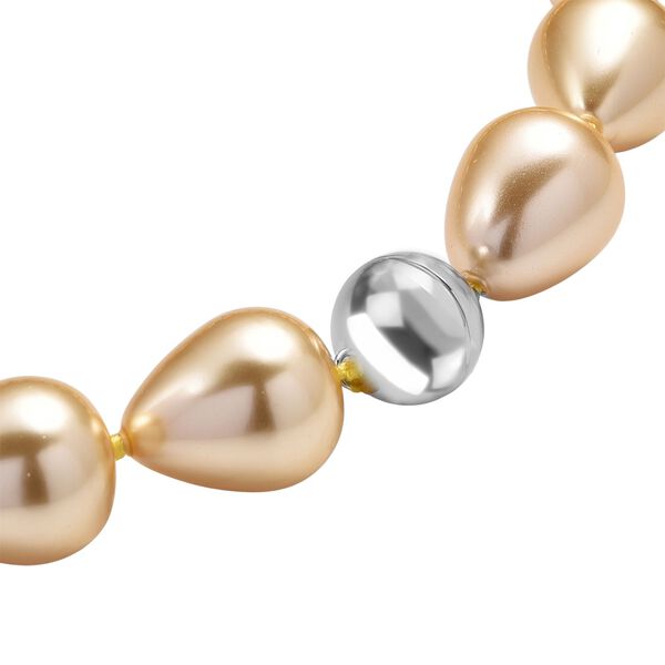 Goldene Tropfen Muschelkernperle 50cm Halskette image number 5