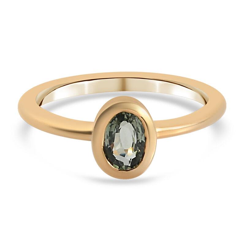 Grüner Saphir Solitär-Ring, 925 Silber vergoldet, 0,61 ct. image number 0