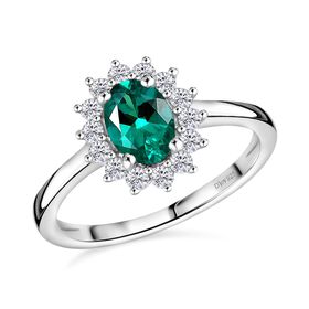 LUXURIANT AAA Labor kolumbianischer Smaragd und Moissanit Ring - 1 ct.