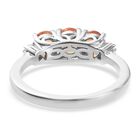 Orange Saphir und Diamant 3 Stein Ring 925 Silber Platin-Überzug image number 4
