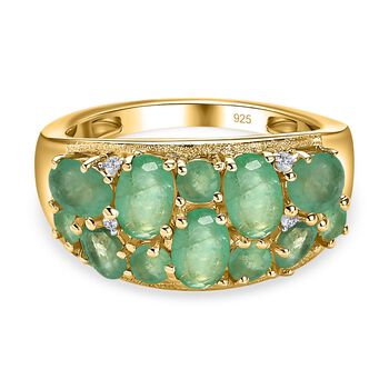 Kagem sambischer Smaragd Cluster Ring- 2,76 ct.