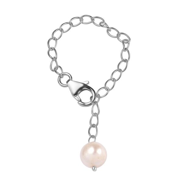 Süßwasser Perle Extender mit Karabinerverschluss, 925 Silber platiniert image number 0