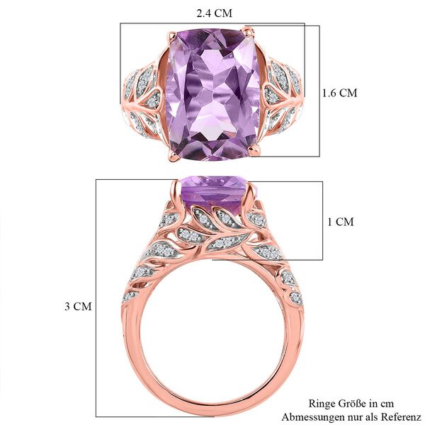 Rose De France Amethyst und Zirkon-Ring - 6,42 ct. image number 7