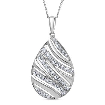 LUXURIANT SI-GH Labor Diamant Anh&auml;nger mit 50cm Kette, 925 Silber rhodiniert - 1 ct.