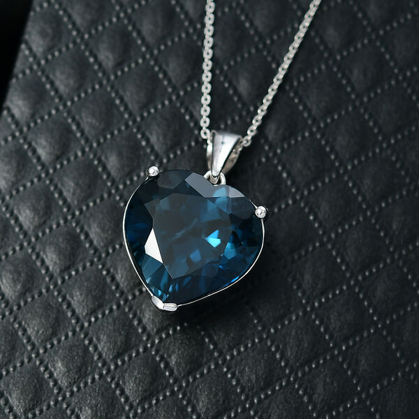 D'Joy London Blautopas Anh&auml;nger mit 50cm Kette - 17,89 ct. image number 1