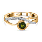 Natürlicher Chromdiopsid und Zirkon Ring 925 Silber vergoldet  ca. 0,53 ct image number 0