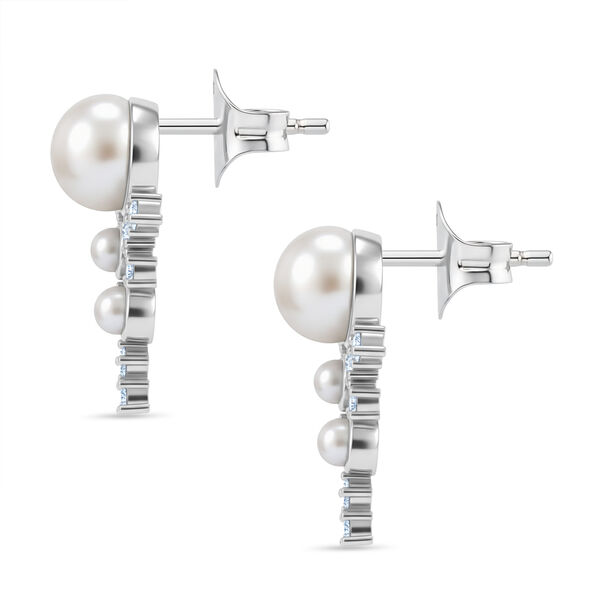 EVER TRUE Süßwasser Perle (7.5-8 mm) Ohrringe Nickelfreies Messing 6.78 ct image number 3