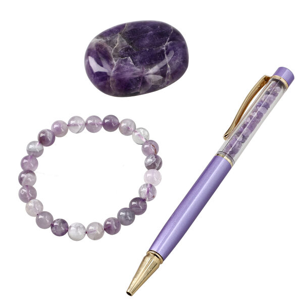 3er Exklusives Geschenkset – Soladith: Handschmeichler, Armband und Kugelschreiber mit Kristallkugel image number 6