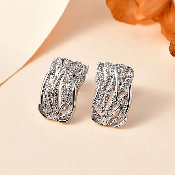 Wei&szlig;er Diamant, Ohrringe 925 Silber platiniert ca. image number 2