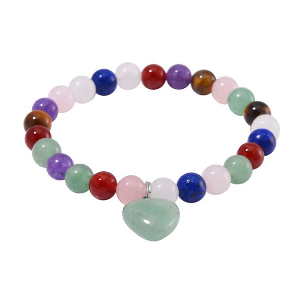 3er-Set- Multi-Edelstein und wei&szlig;e Kristall Quarz-Armb&auml;nder - 231 ct. image number 5