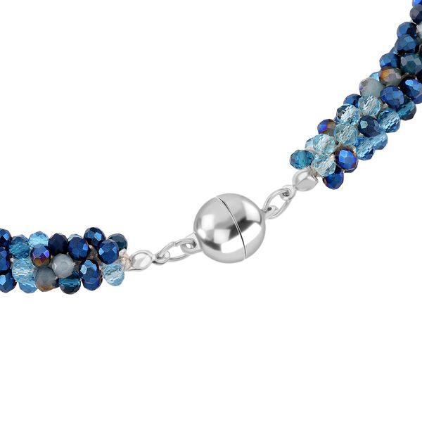 2er Set - Blauer Kristall Halskette und Armband, flexibel image number 5